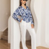 Floral blue blouse