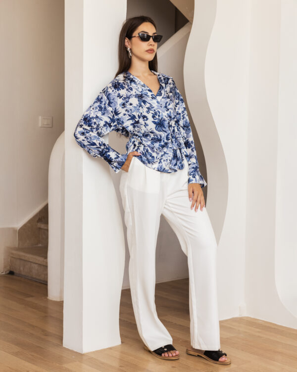 Floral blue blouse