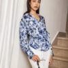 Floral blue blouse