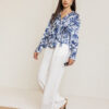 Floral blue blouse