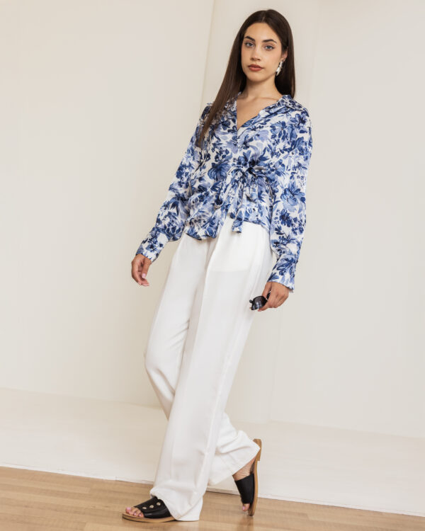 Floral blue blouse
