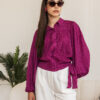 Magenta Blouse with Voluminous Sleeves