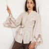 Beige Lace Detail Blouse