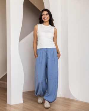 Light Blue Wide-Leg Pants