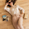 Beige Striped Blouse
