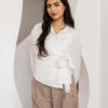 014A4081 copy White Long-Sleeve Tie-Waist Top