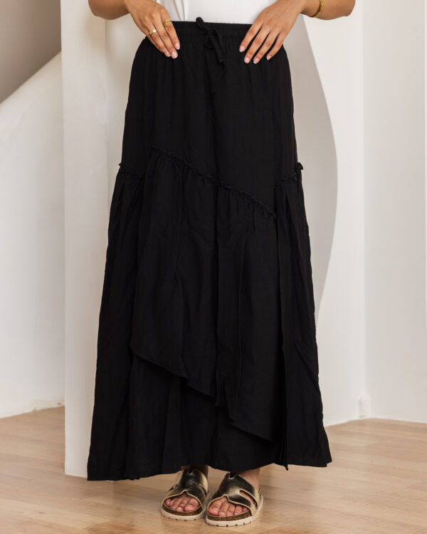 Black Tiered Maxi Skirt