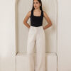Cream Wide-Leg Trousers