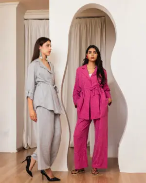 Belted Jacket Set