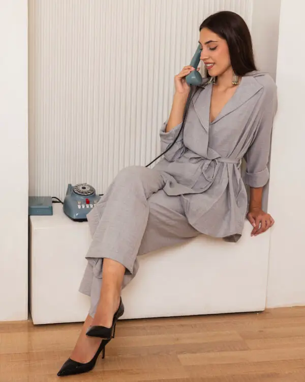 Belted Jacket Set