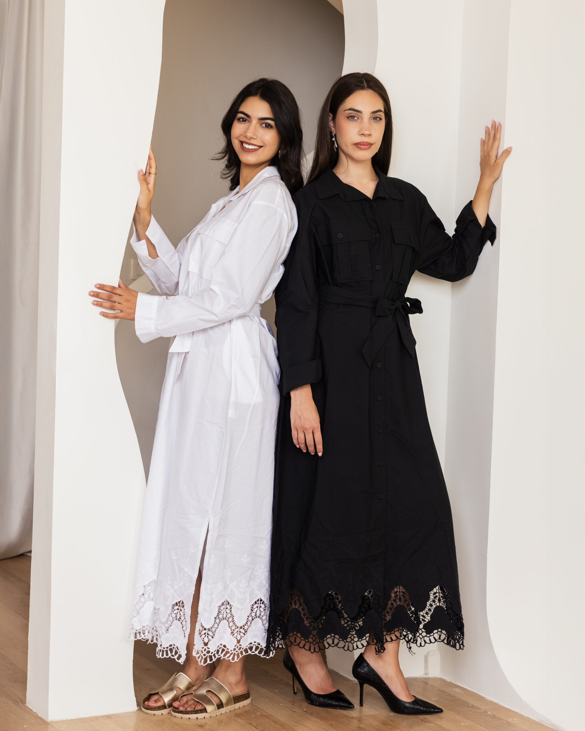 014A4186 copy White/Black Lace Hem Dress