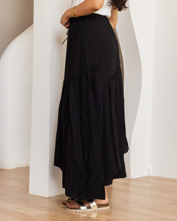 Black Tiered Maxi Skirt