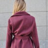 Burgundy Belted Wool Jacket