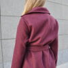 Burgundy Belted Wool Jacket
