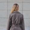 Dark Brown Belted Wool Jacket