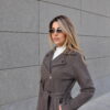 Dark Brown Belted Wool Jacket