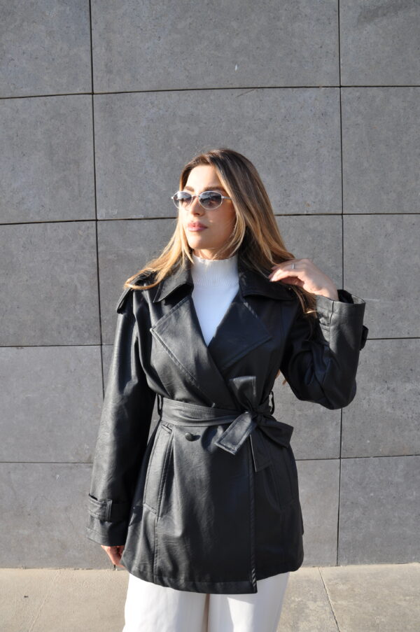 Black Belted Leather Jacket