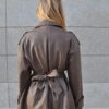Brown Belted Leather Jacket