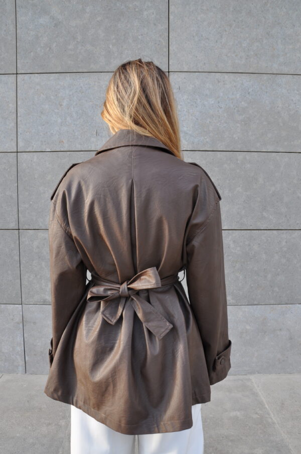 Brown Belted Leather Jacket
