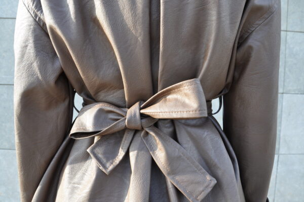 Brown Belted Leather Jacket