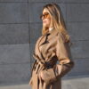Camel Belted Leather Jacket