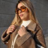 DSC_0328 Brown Cream Shearling Jacket