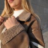DSC_0330 Brown Cream Shearling Jacket