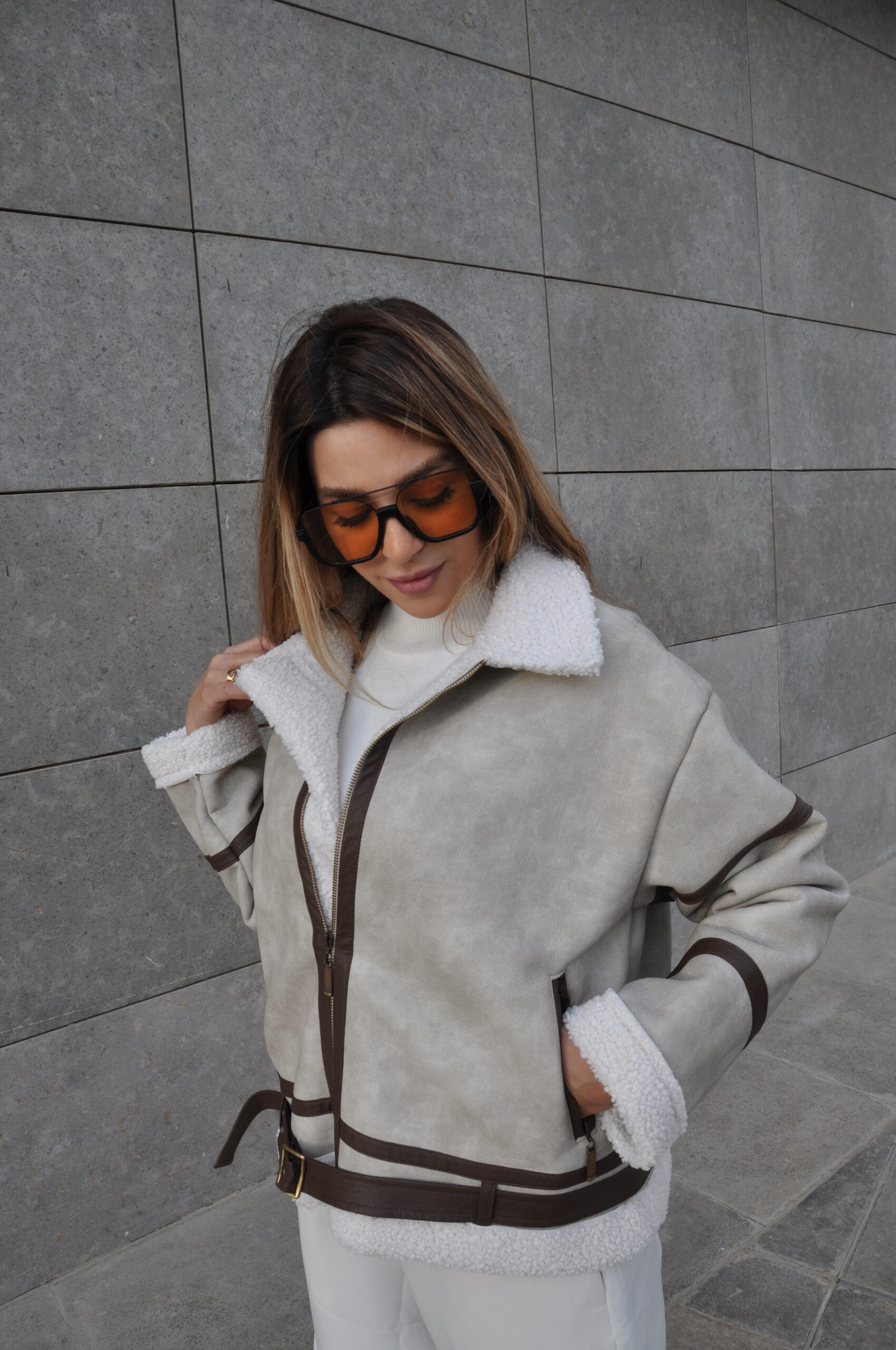 Brown cropped short fit vest