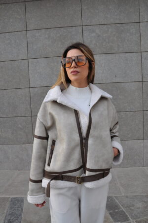 Cream Shearling Jacket