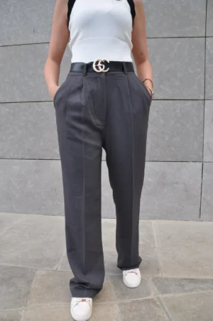 DSC_0409-scaled Charcoal High-Waisted Pleated Pants