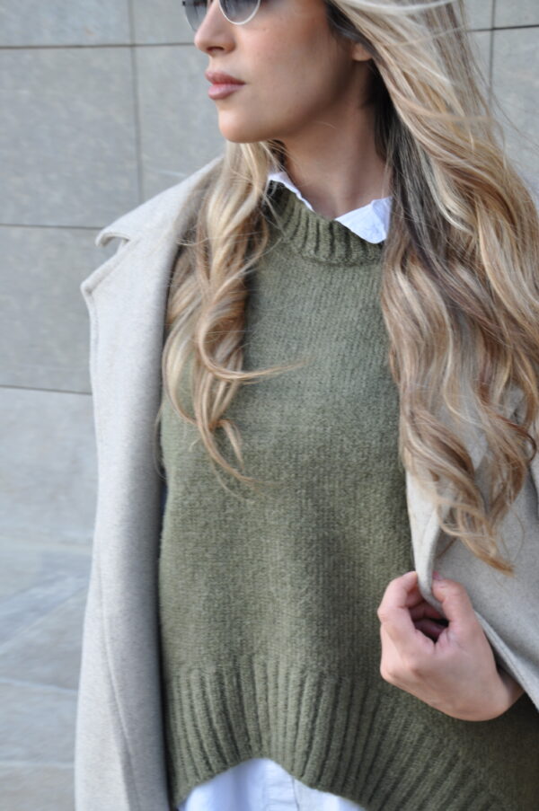 Knit Vest – Olive